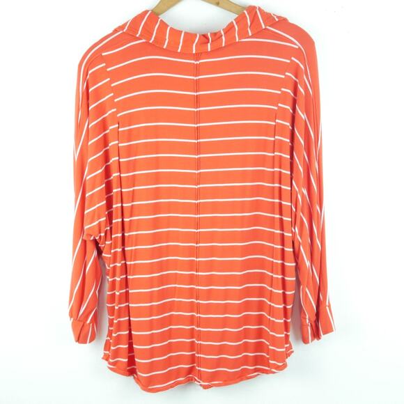 We The Free People S Top Oversized Red Stripe Collared Boyfriend Preppy Relaxed - Picture 9 of 10